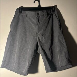 adidas Men's Charcoal Gray Flat Front Performance Shorts